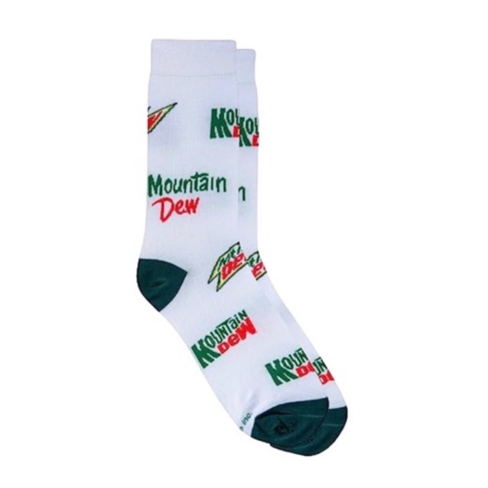 Mt. Dew Soda Socks size 6/12 Funny Gifts Men women crazy fun Pepsi Mountain Dew*